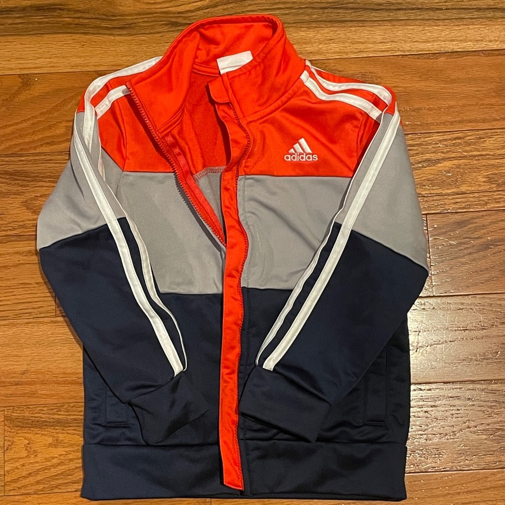 Adidas Orange and Navy Track Jacket